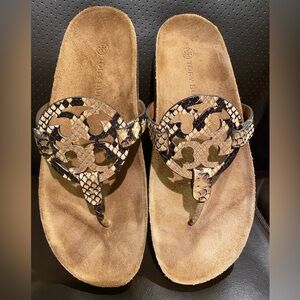 Tory Burch Miller Cloud - NEW SIZE 9 - Stamped Snake Printed Leather/Cork